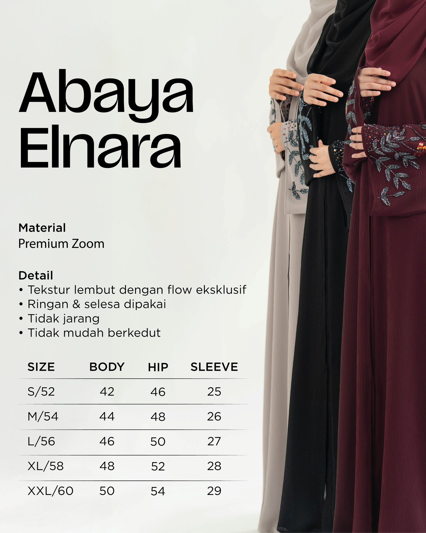 ELNARA ABAYA LIGHT GREY