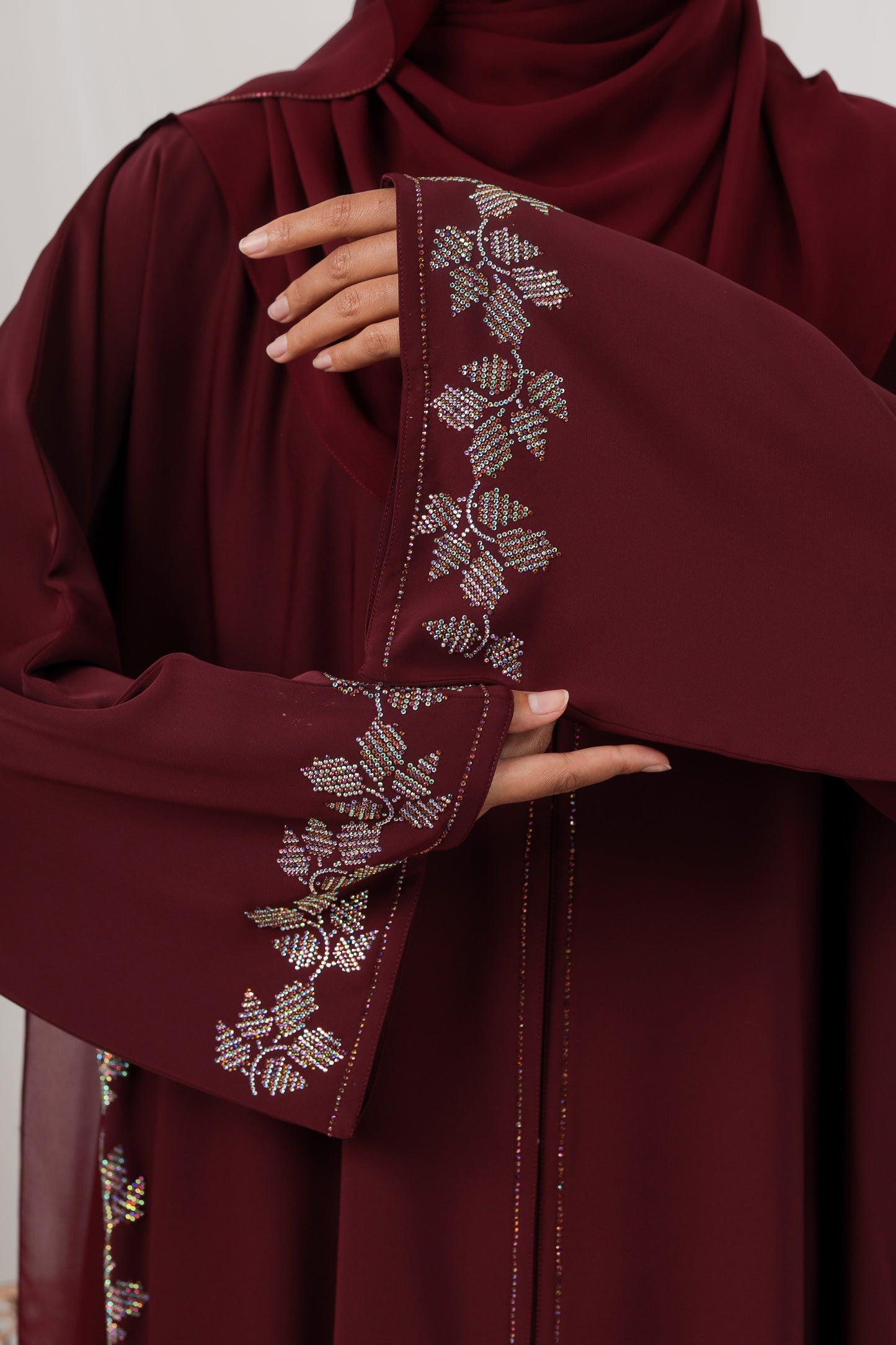 JAWHARA ABAYA BURGUNDY