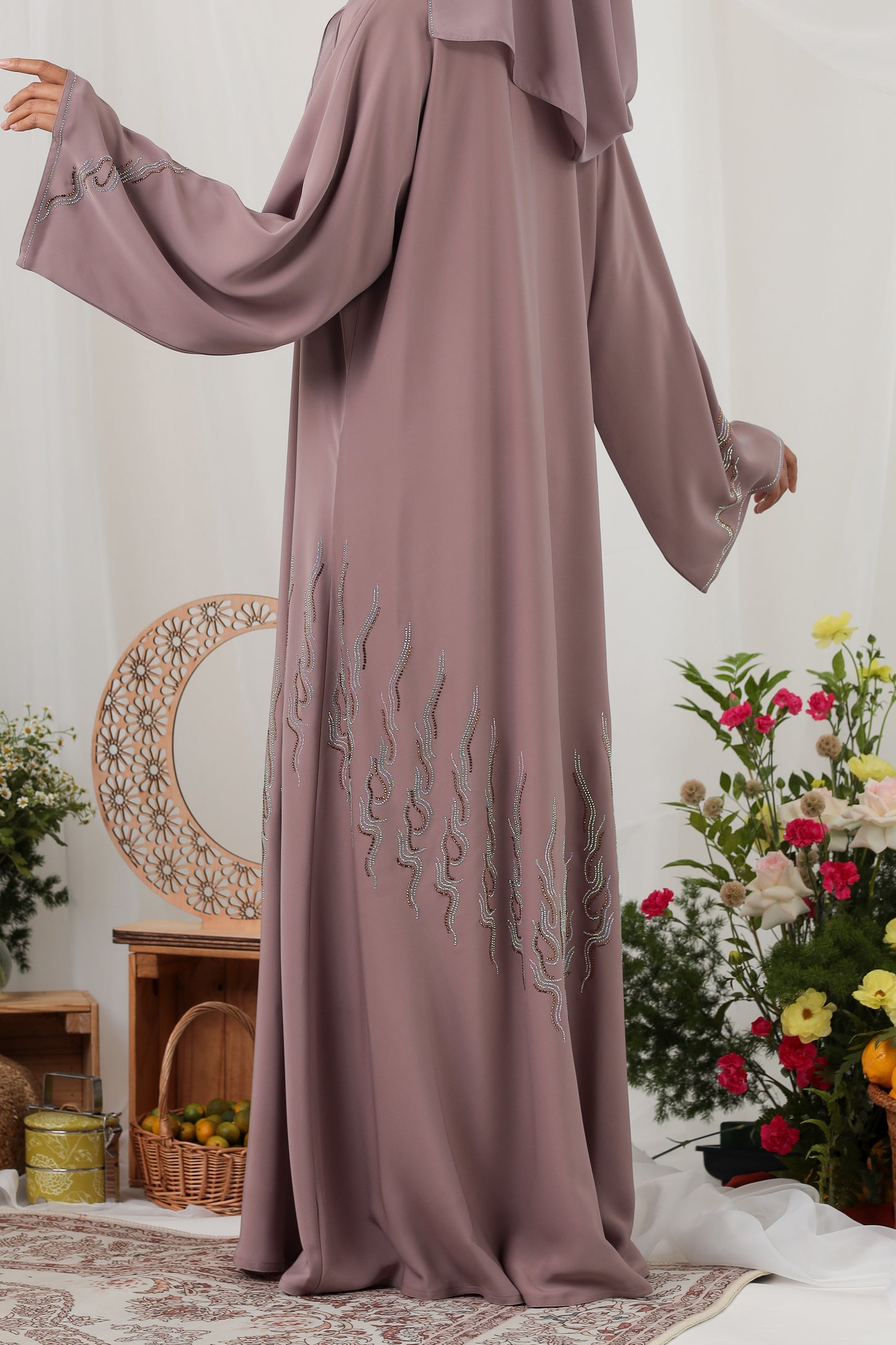 EIJAZ ABAYA DUSTY PURPLE