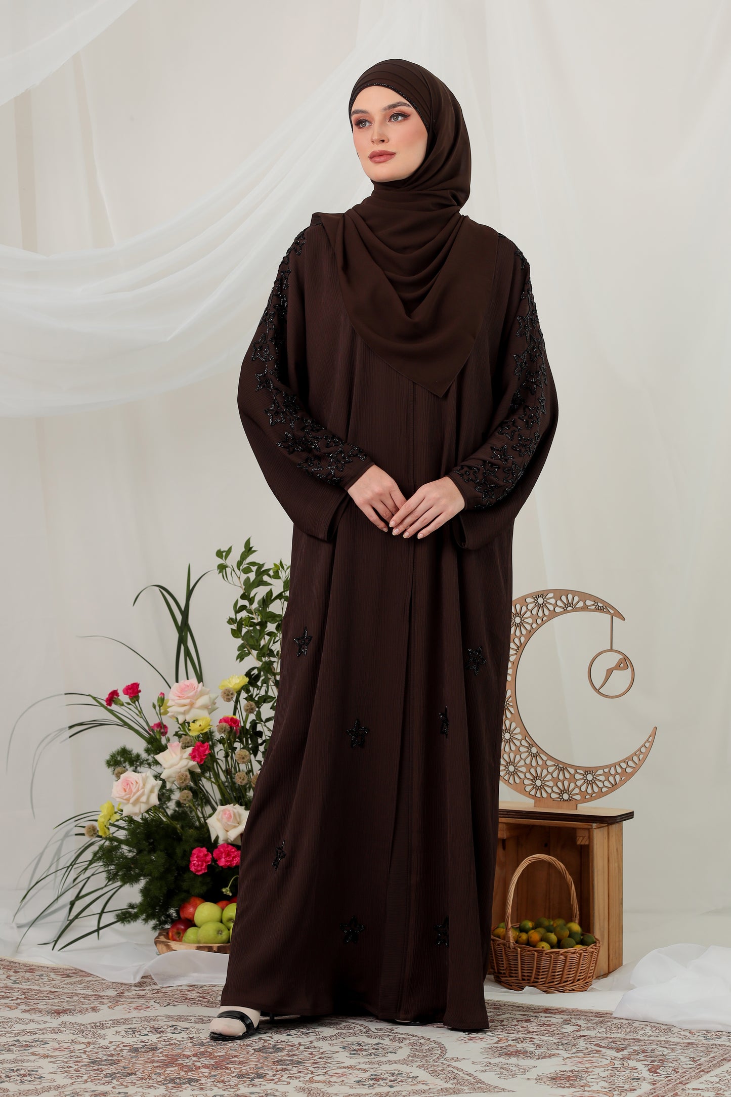 STARLA ABAYA DARK MAROON