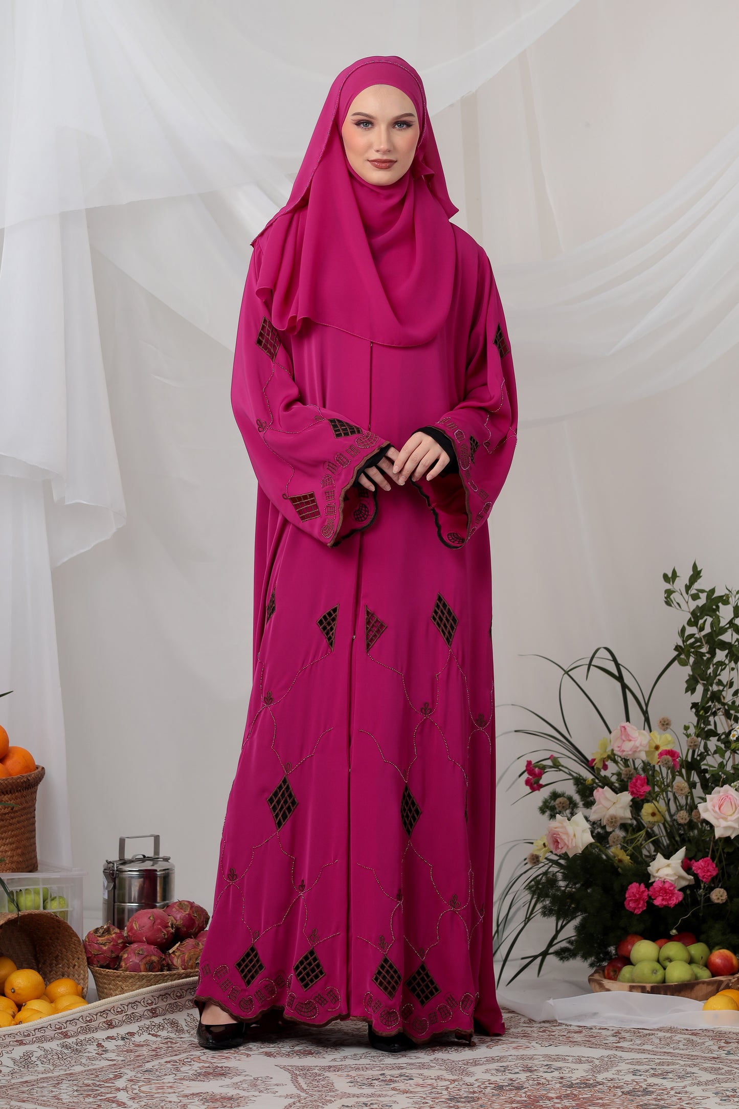 NASREEN ABAYA FUCHSIA PINK