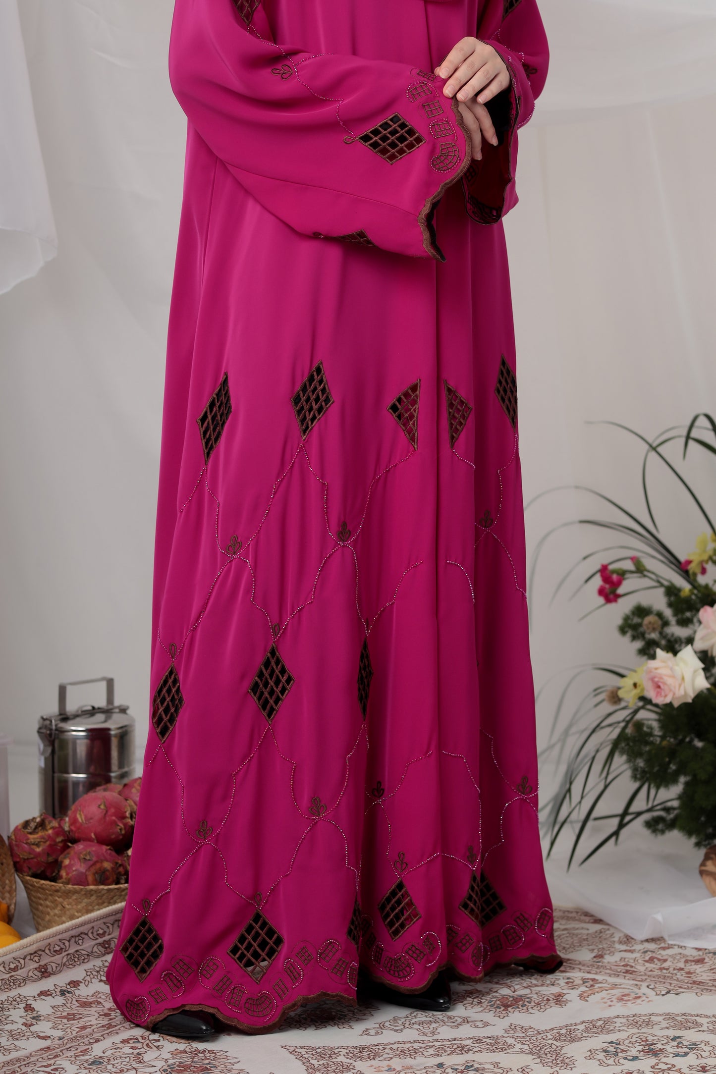 NASREEN ABAYA FUCHSIA PINK