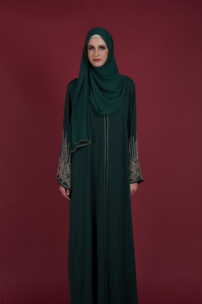 NAWAL ABAYA POSY GREEN