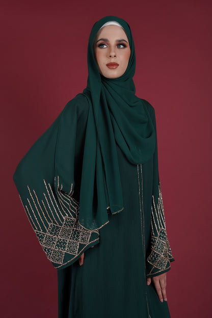NAWAL ABAYA POSY GREEN