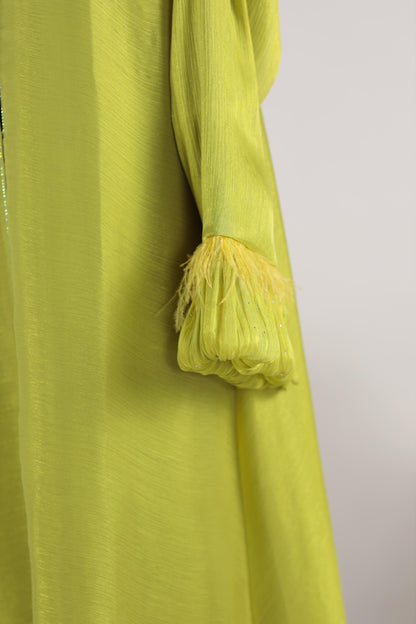 LAMEES ABAYA LIME GREEN