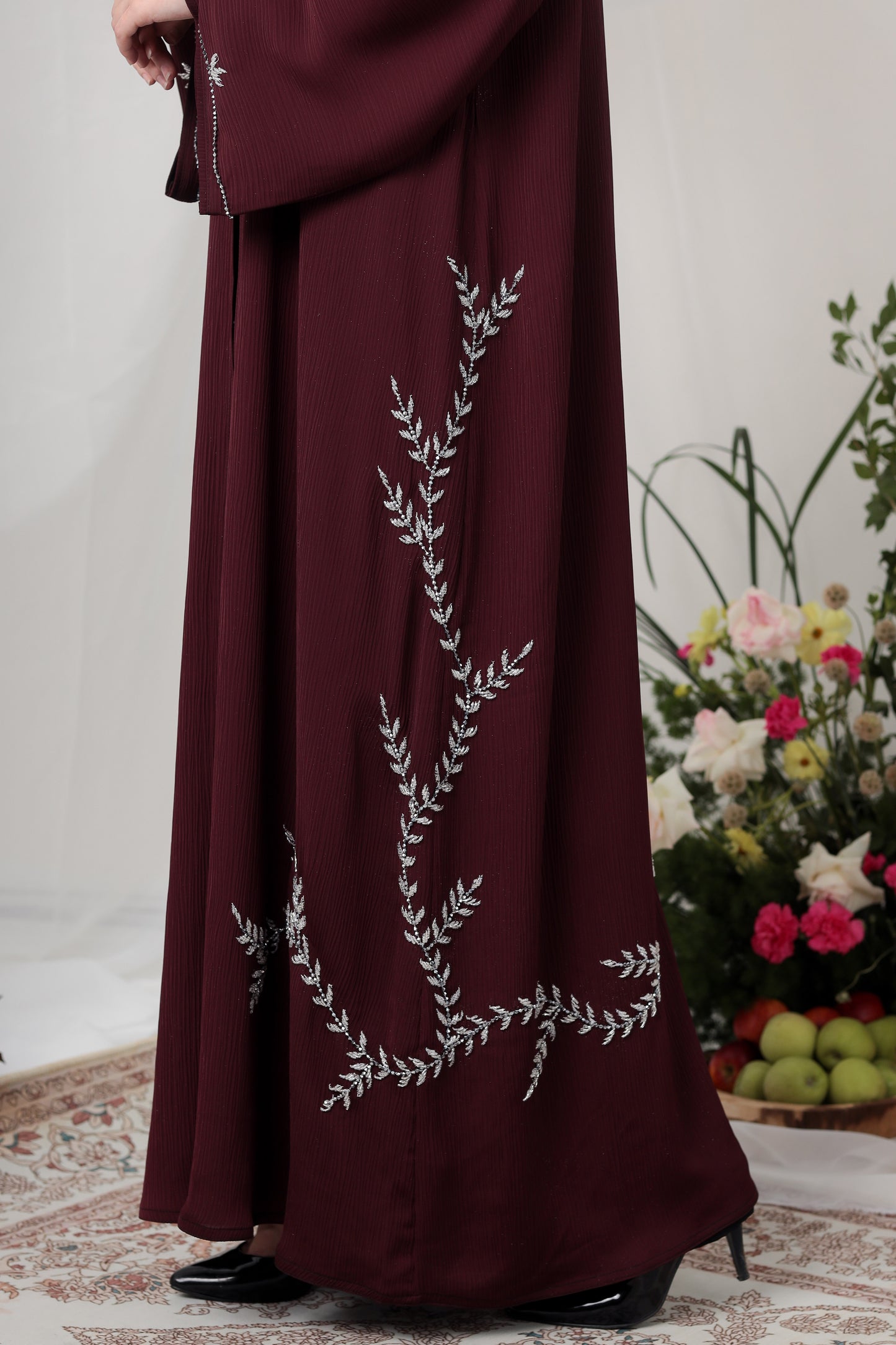 NAZNEEN ABAYA BURGUNDY