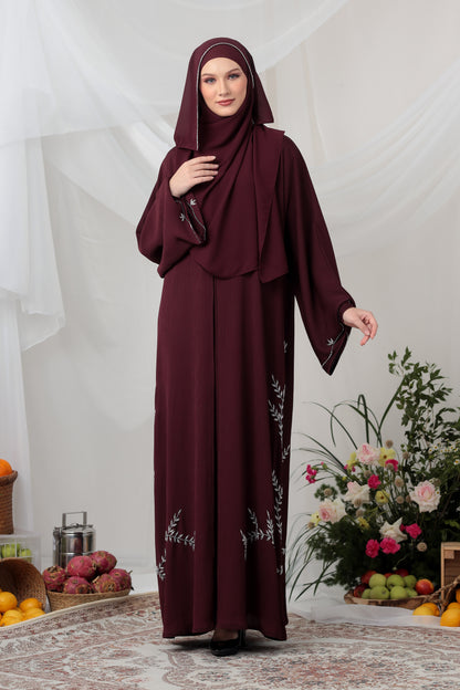 NAZNEEN ABAYA BURGUNDY