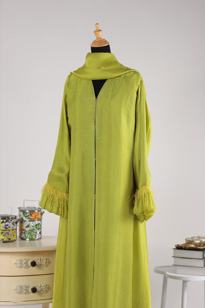 LAMEES ABAYA LIME GREEN