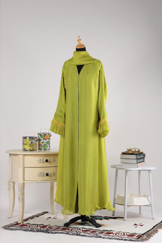 LAMEES ABAYA LIME GREEN