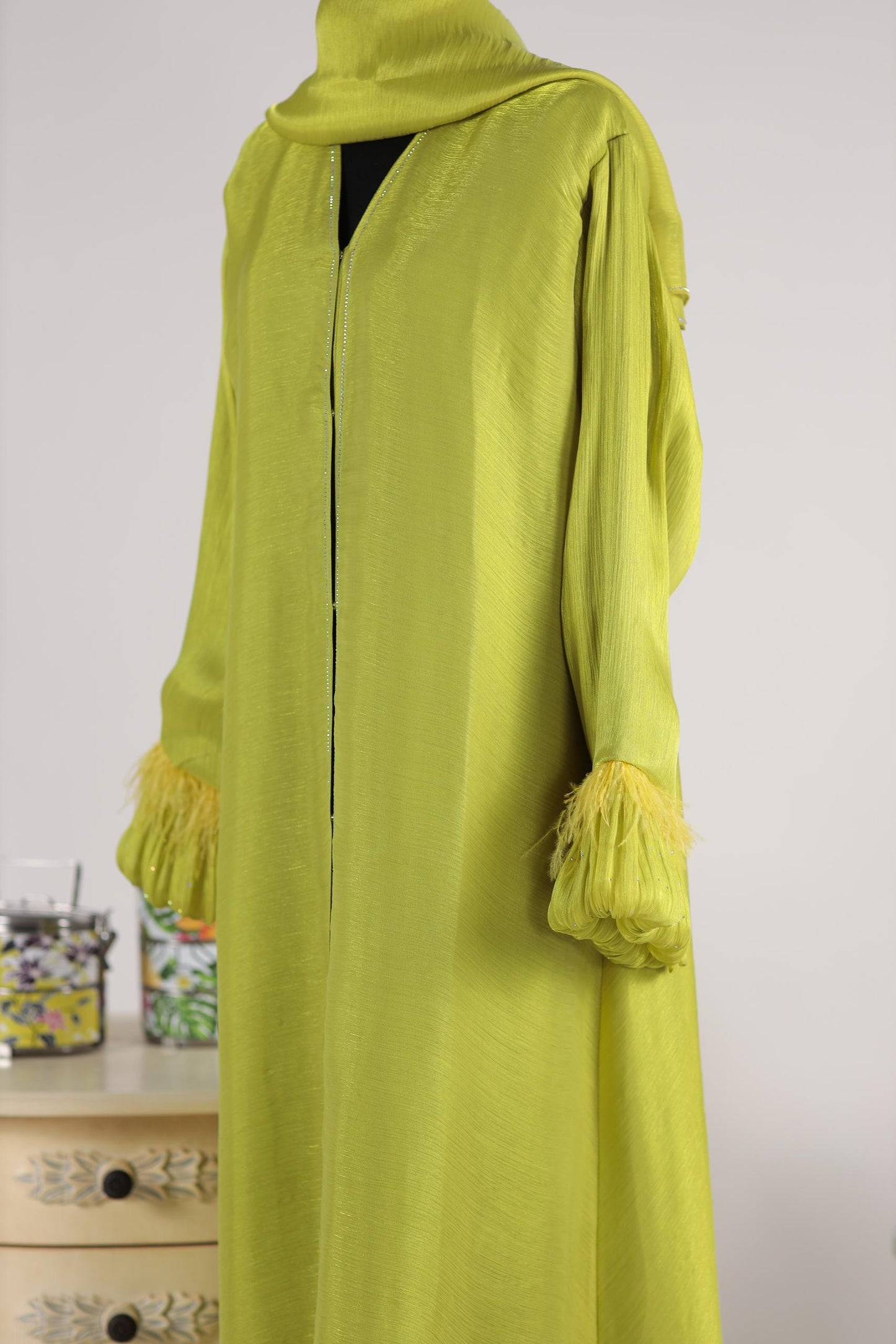 LAMEES ABAYA LIME GREEN