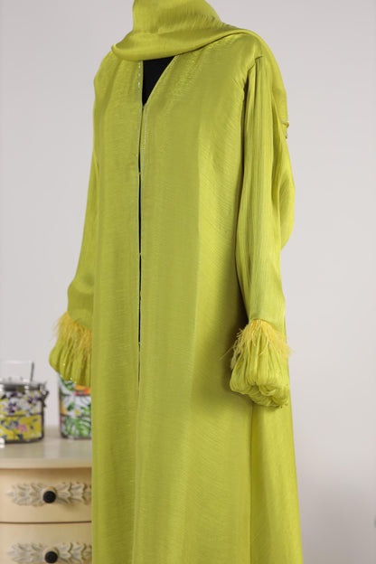 LAMEES ABAYA LIME GREEN