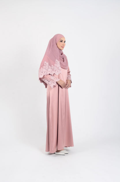 Jubah 'Abirah Dusty Pink