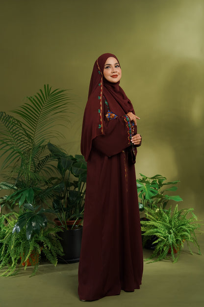 CHLOE ABAYA BURGUNDY