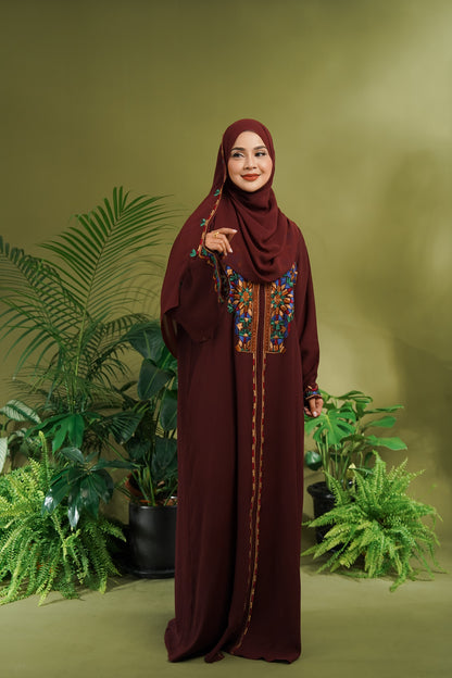 CHLOE ABAYA BURGUNDY