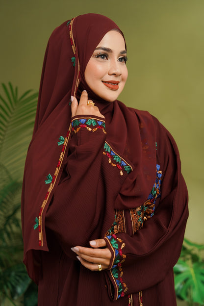 CHLOE ABAYA BURGUNDY