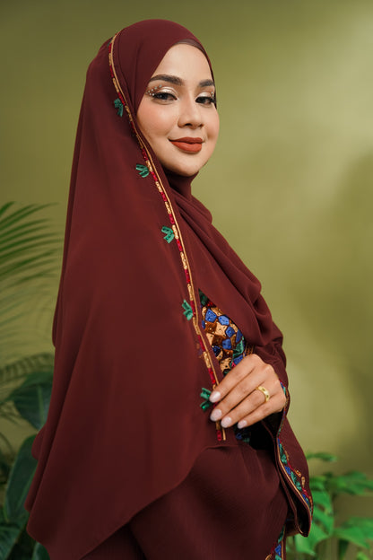 CHLOE ABAYA BURGUNDY