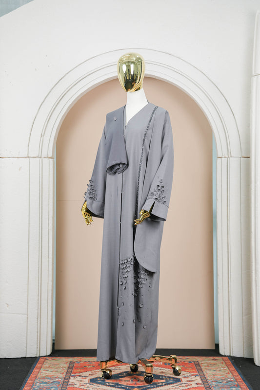 GHINA ABAYA GREY