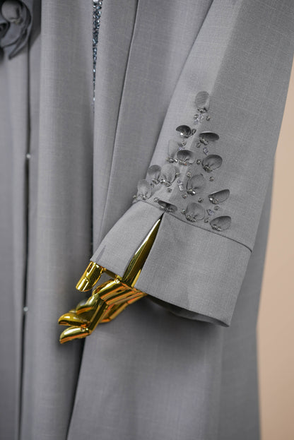 GHINA ABAYA GREY