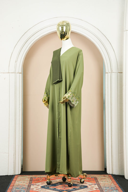 RANIYA ABAYA OLIVE GREEN