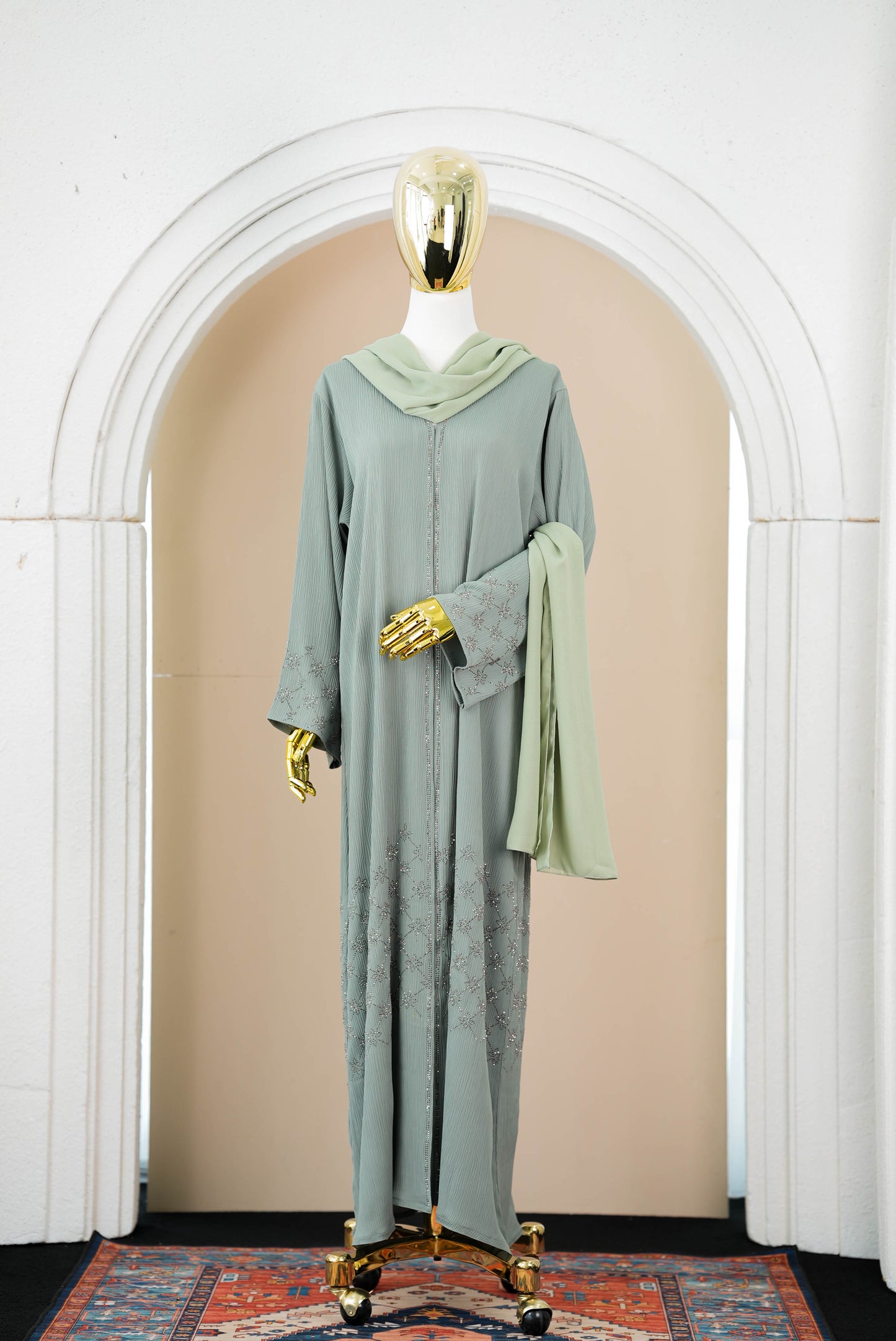 THALIA ABAYA DUSTY GREEN