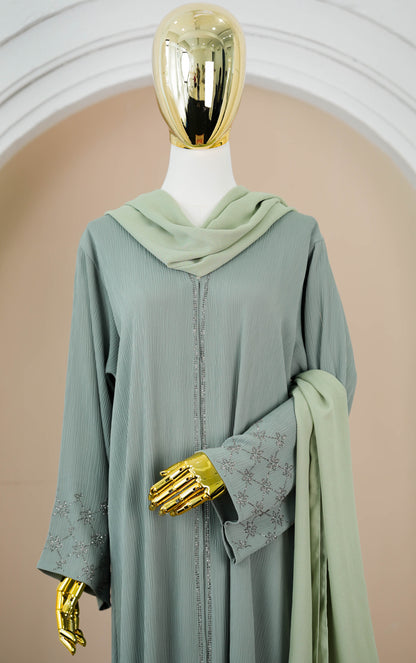 THALIA ABAYA DUSTY GREEN