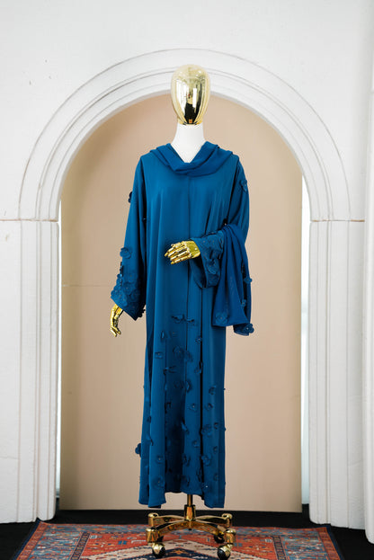 FLURA ABAYA TEAL BLUE