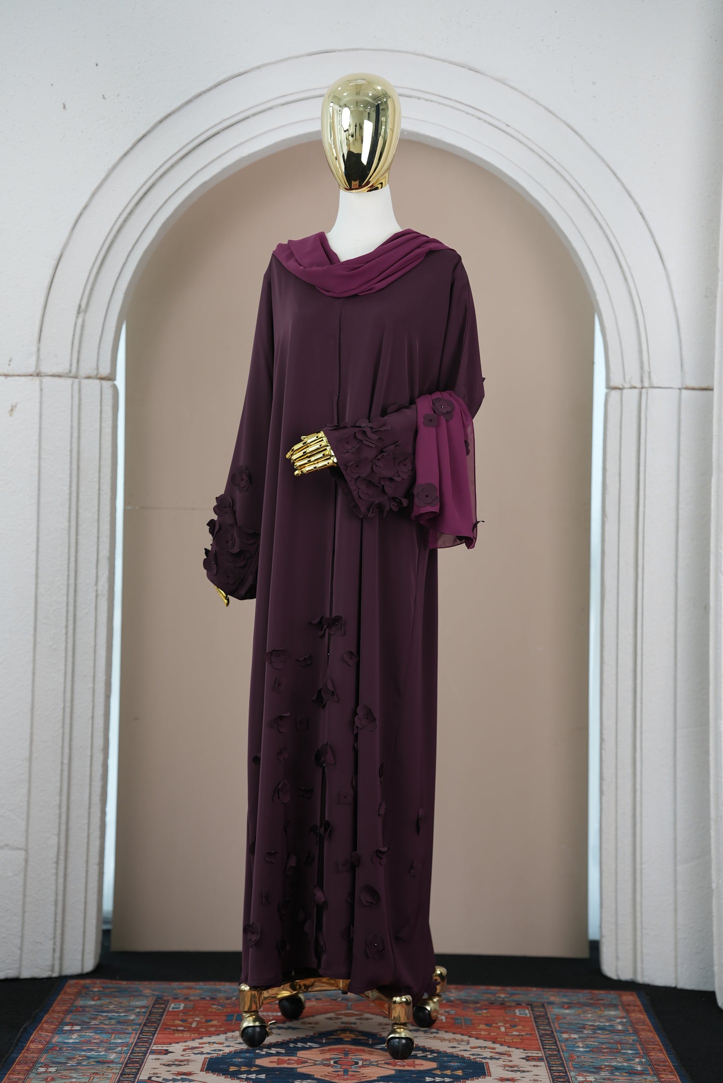 FLURA ABAYA BURGUNDY