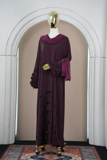 FLURA ABAYA BURGUNDY