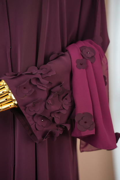 FLURA ABAYA BURGUNDY