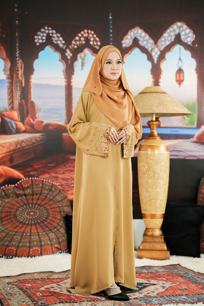 HEER ABAYA DARK MUSTARD