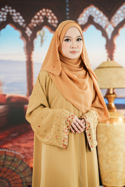 HEER ABAYA DARK MUSTARD
