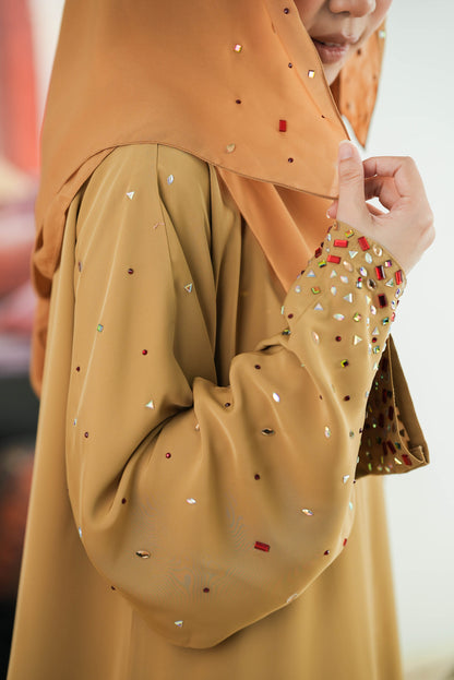 HEER ABAYA DARK MUSTARD