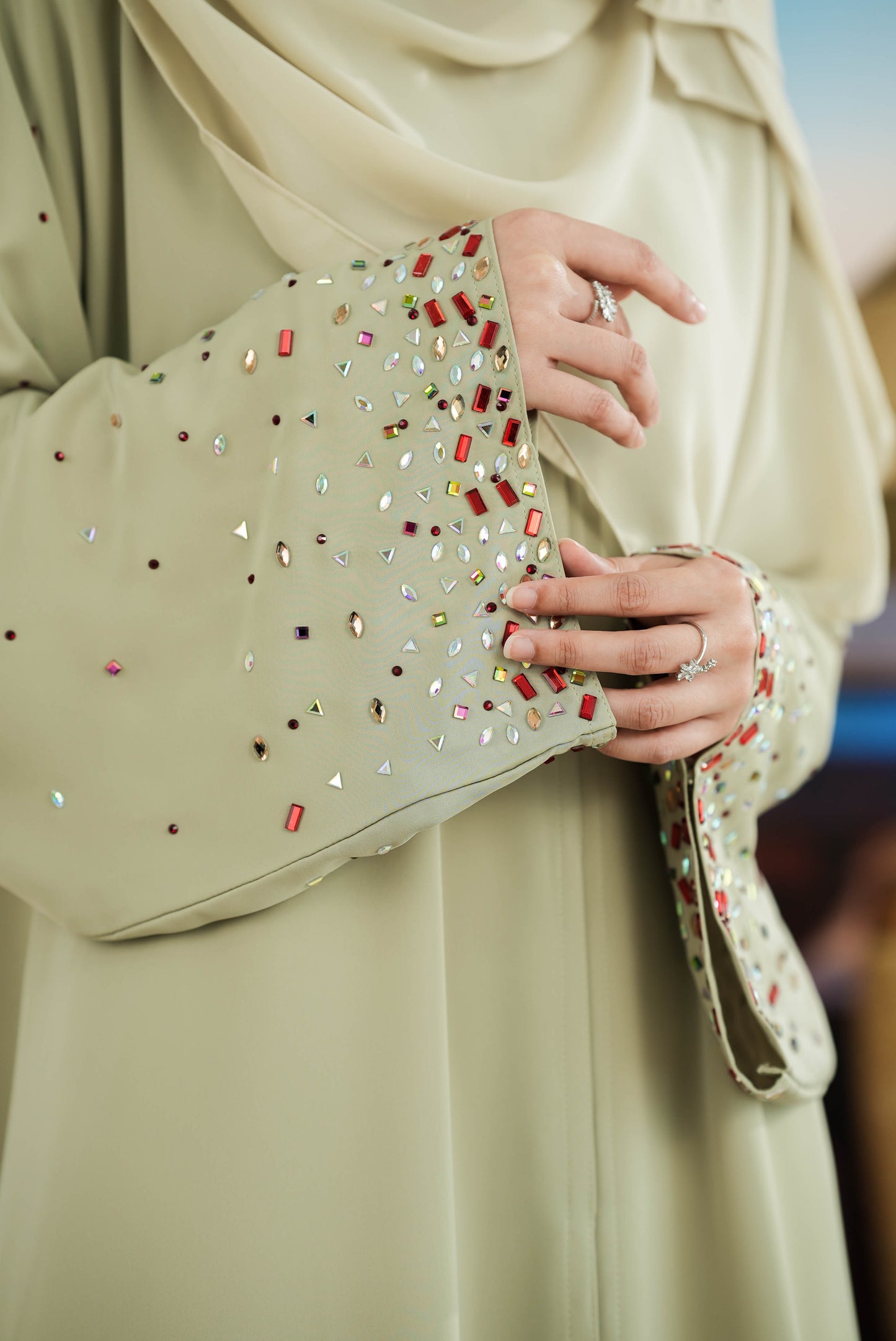 HEER ABAYA SAGE GREEN