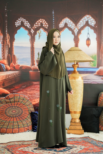NAWAR ABAYA ARMY GREEN