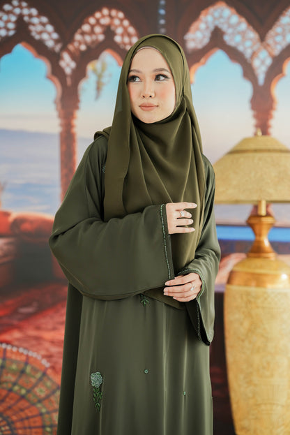 NAWAR ABAYA ARMY GREEN