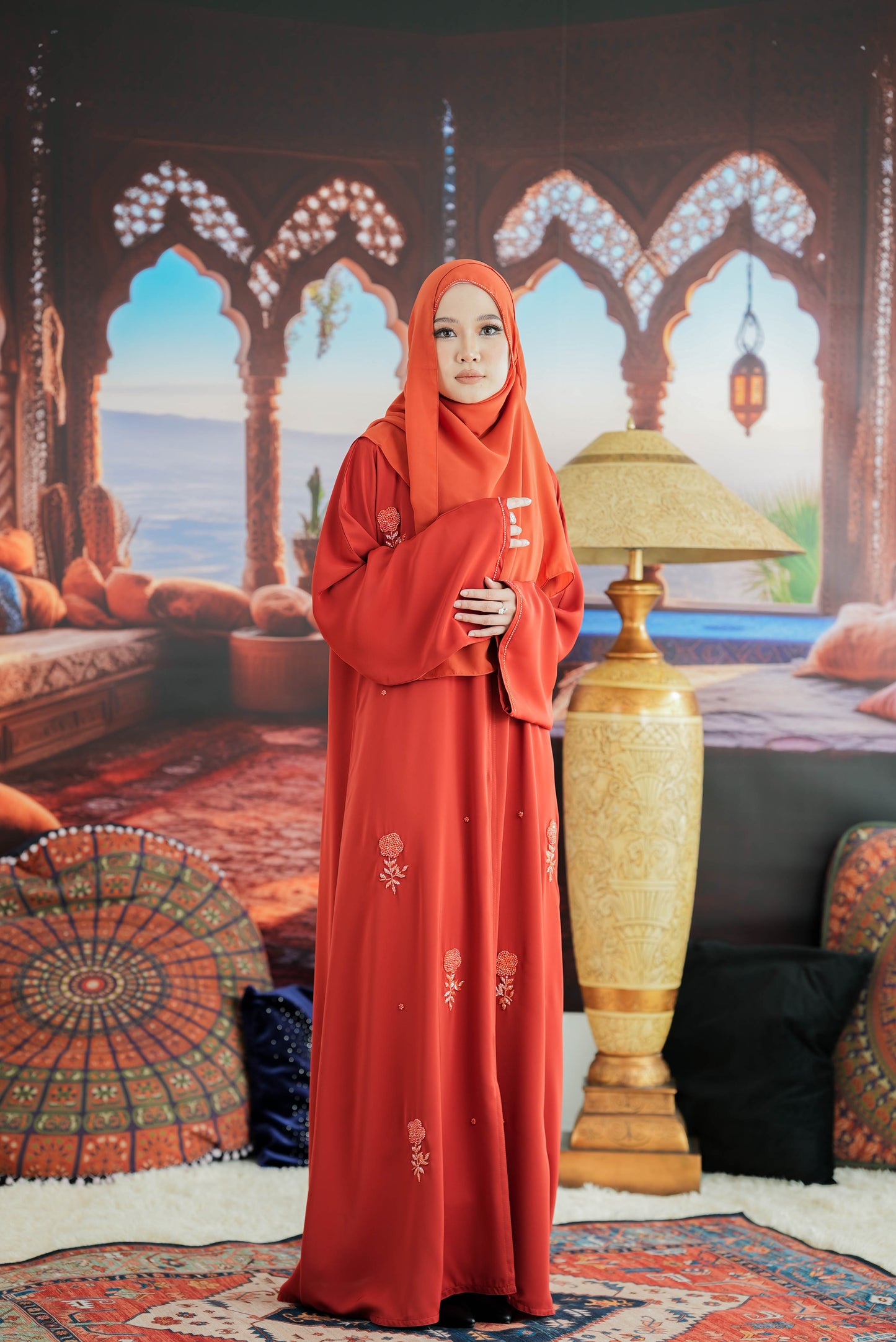 NAWAR ABAYA BURNT ORANGE