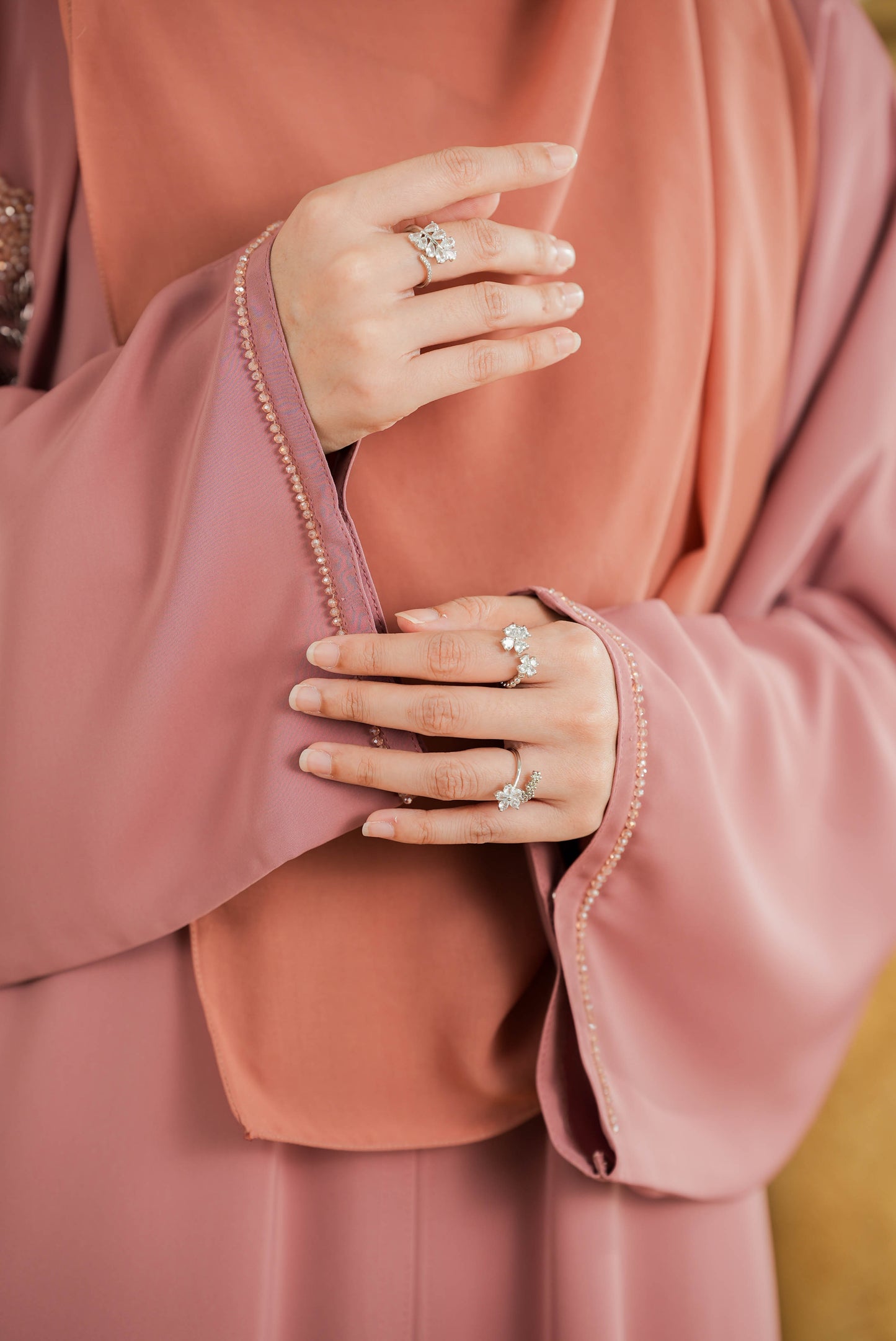 NAWAR ABAYA MAUVE PINK