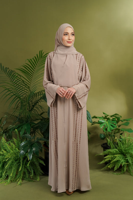 NAURAH ABAYA NUDE GREY