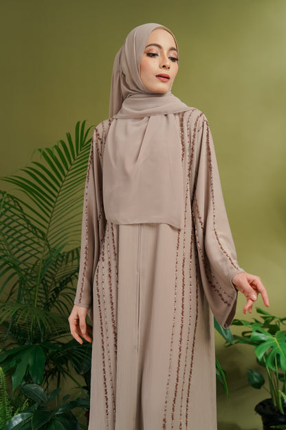 NAURAH ABAYA NUDE GREY