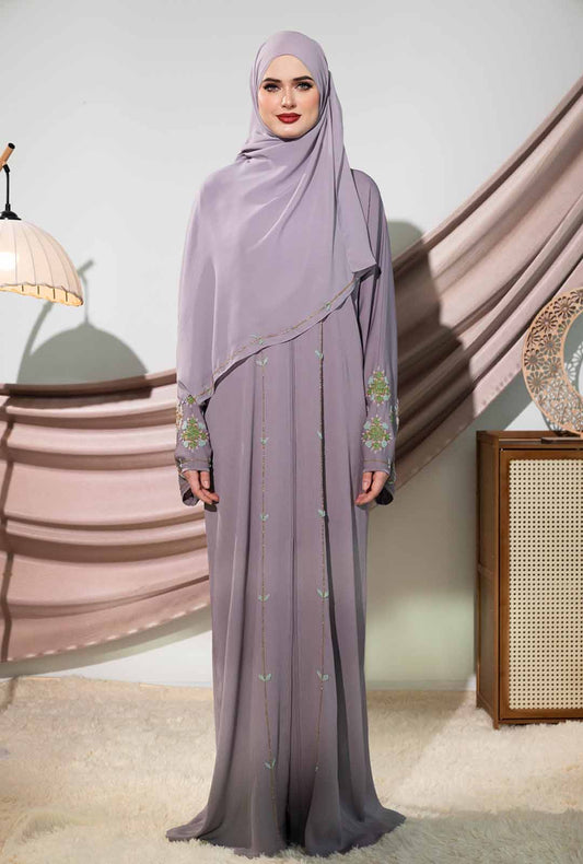 HANAN ABAYA DUSTY PURPLE