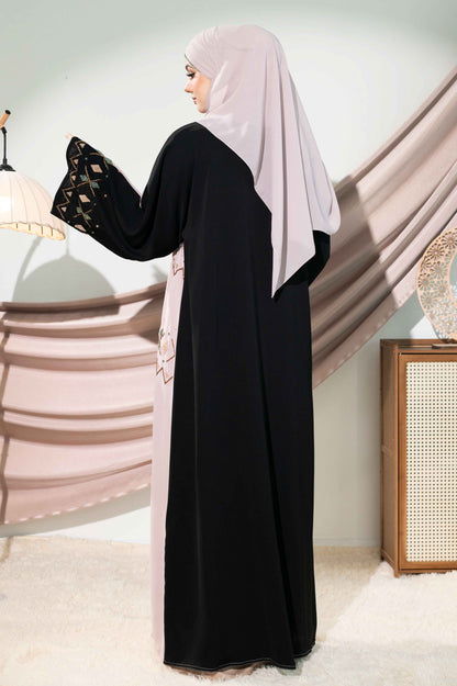 DWI ABAYA MAUVE CHALK - BLACK