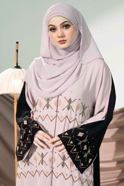 DWI ABAYA MAUVE CHALK - BLACK
