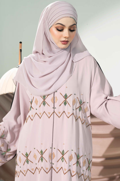 DWI ABAYA MAUVE CHALK - BLACK