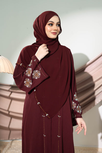 HANAN ABAYA BURGUNDY