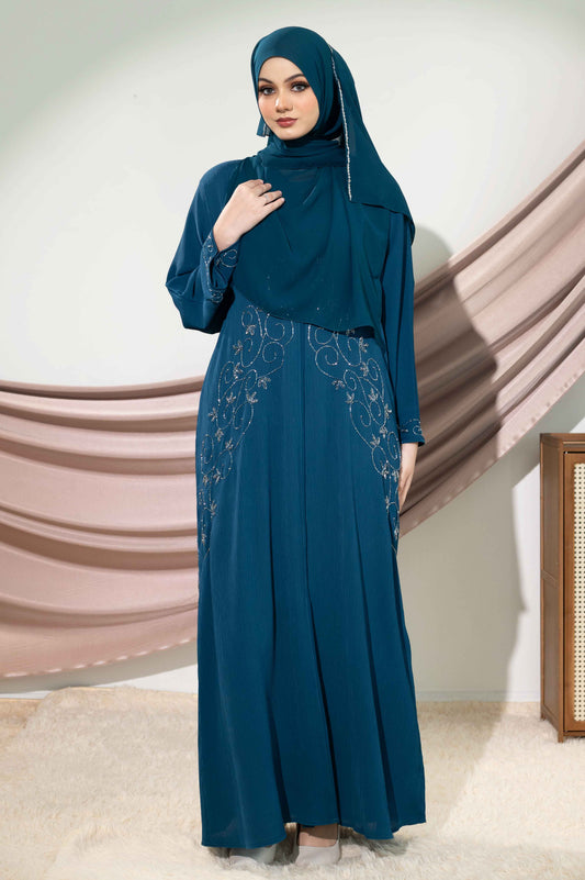 MAHREEN ABAYA TEAL BLUE