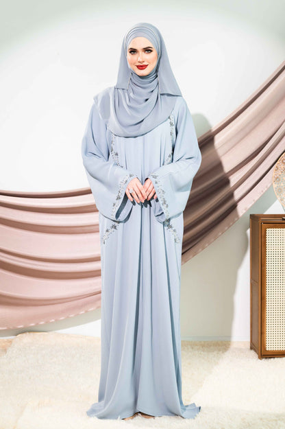 DELAYLI ABAYA DUSTY BLUE