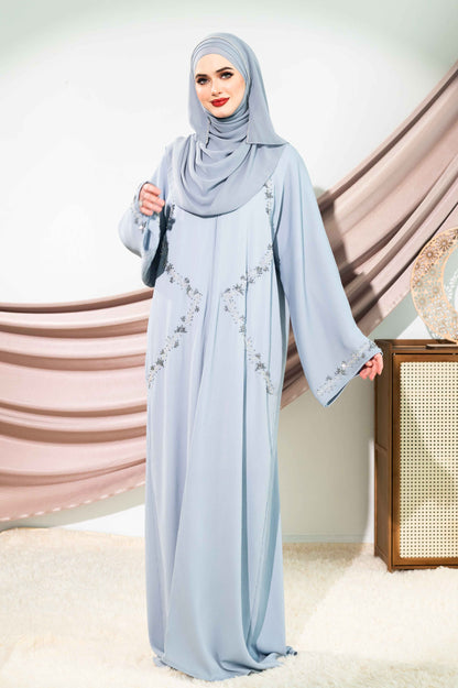 DELAYLI ABAYA DUSTY BLUE