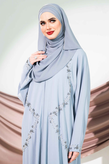 DELAYLI ABAYA DUSTY BLUE