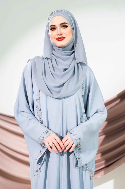 DELAYLI ABAYA DUSTY BLUE