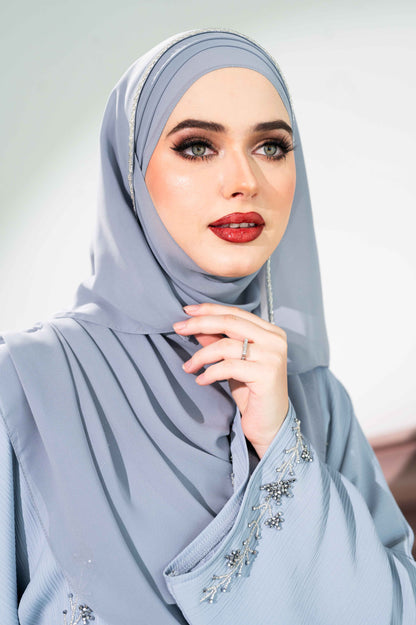 DELAYLI ABAYA DUSTY BLUE